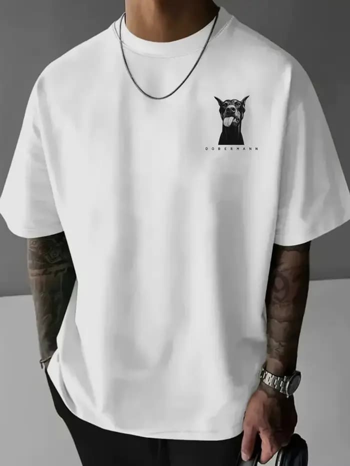 T-shirt imprimé Doberman Pinscher pour homme