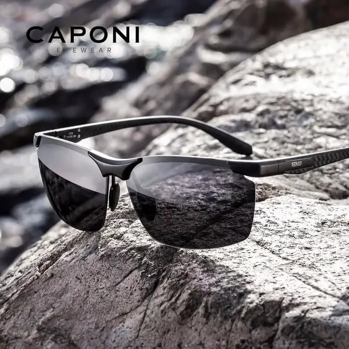 CAPONI – lunettes de soleil polarisées pour hommes, sport, conduite, photochromique, UV400, Alumini
