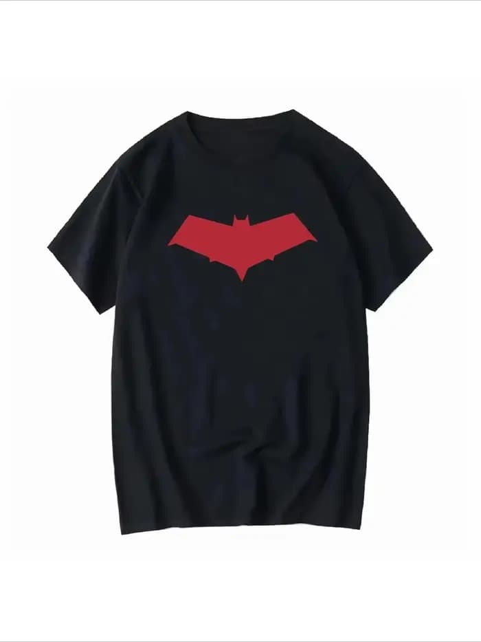 T-shirt graphique en coton avec le symbole du Capuchon Rouge Jason Todd, pour hommes et femmes, style streetwear vintage.