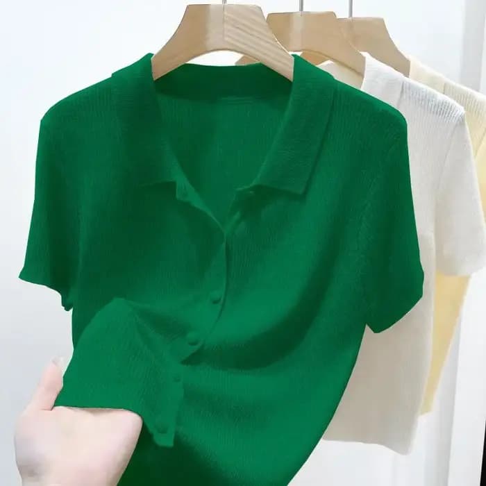 Chemises à manches courtes Femmes S-3XL Loisirs Été Basique Solide Élégant Streetwear All-match Simple 03/Harajuku Y2k