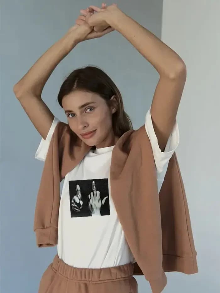 À la mode Ins personnalisé rue décontracté gothique coton imprimé femmes T-shirt 2025 été grande taille