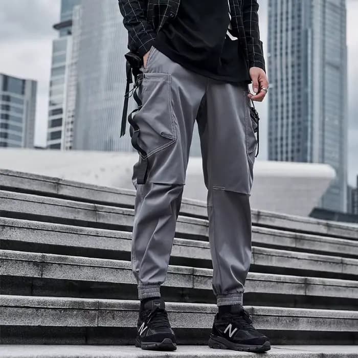 Nouveaux Joggers Cargo pantalon hommes mode rubans poche sarouel pantalons de survêtement hommes Hip