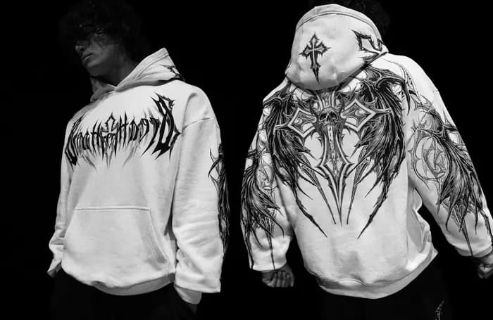 Sweat-shirt à capuche Breathedivinity Dark Wind avec imprimé - Veste au style unique pour un look ré