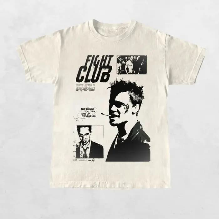 T-shirts Fight Club Tyler Durden Vintage Y2k Années 90 Film T-shirt d'été Imprimé graphique Streetwe