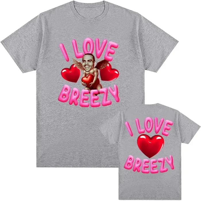 J'aime Breezy Chris Brown T-shirt décontracté à manches courtes hommes t-shirts coton de haute qualité unisexe
