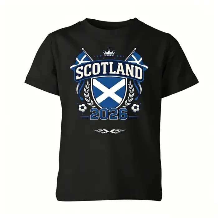 T-shirt de supporter d'Écosse 2026 – Vêtements et accessoires de football – Cadeau pour les fans de