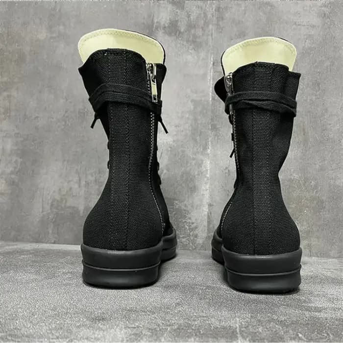 Ro bottes classiques hommes chaussure femmes Sneaker pleine toile noire chaussures hautes espadrilles décontractées fermeture éclair à lacets bottine de luxe