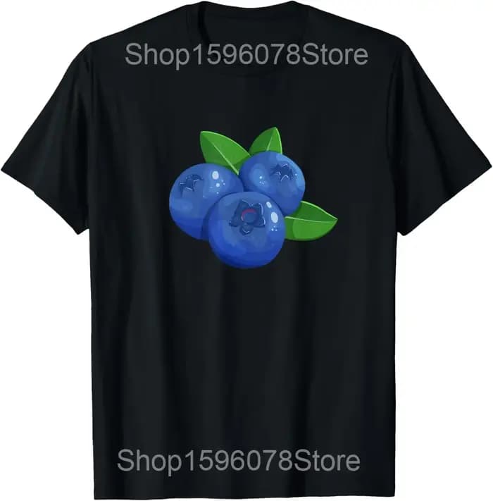 T-shirts Berry Harvest mignons à motif fraise et myrtille pour hommes et femmes, en coton, humoristiques, streetwear, à manches courtes, unisexe, coupe ample