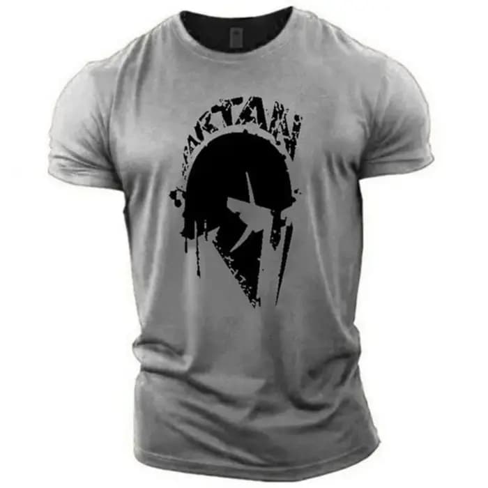 T-shirt col rond confortable et respirant pour hommes, motif imprimé Spartan Warrior, adapté aux vêt