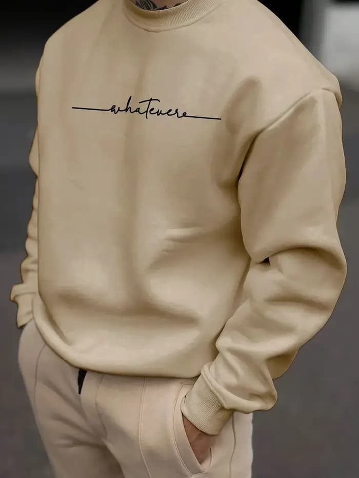 Le nouveau sweat à capuche à col rond pour hommes pour le printemps et l'automne 2025 présente une mode de rue et un confort avec des imprimés de lettres 3D