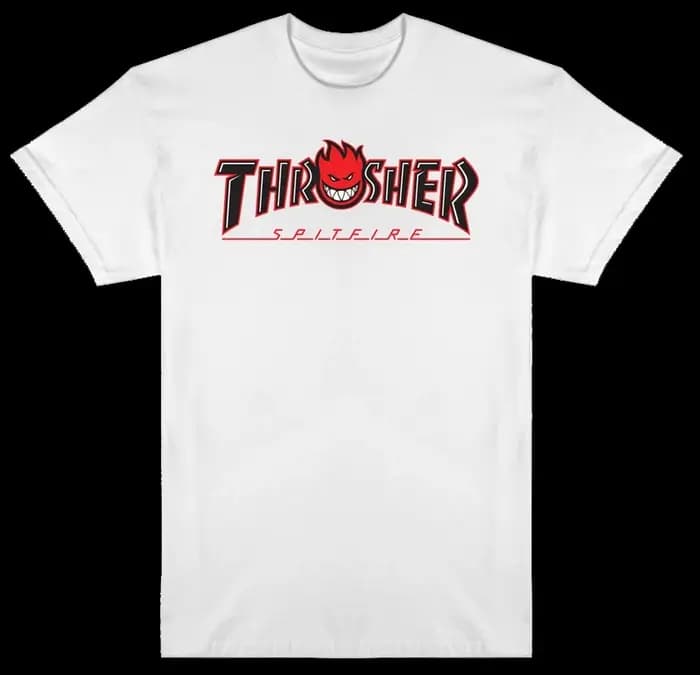 T-shirt en coton avec image graphique de la marque Thrash & Burn Skateboard Magazine Street Trends