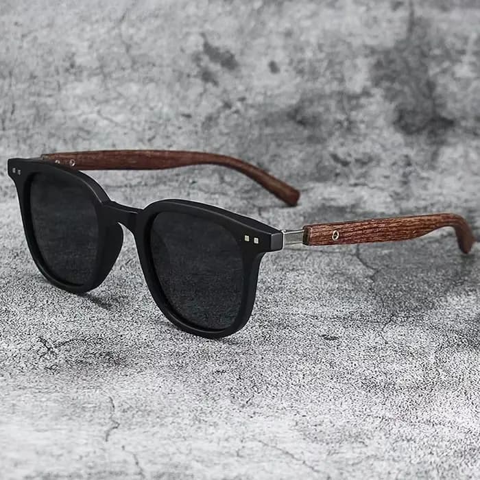 Lunettes de soleil pour hommes et femmes, tendance, rétro, Grain de bois, polarisées, Protection UV,