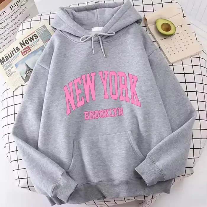 Nouveau Sweat à Capuche Décontracté Tendance avec Imprimé Lettres New York Brook – Collection Printemps Homme Femme