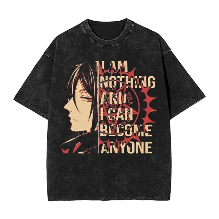 Anime noir majordome graphique T-shirt pour hommes femmes vêtements été coton doux à manches courtes t-shirts Vintage