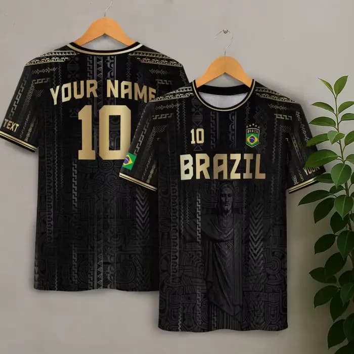 T-shirt à motif de maillots brésiliens pour hommes, t-shirts imprimés en 3D personnalisés, à la mode