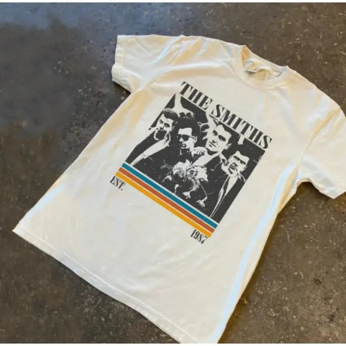 T-shirt graphique unisexe à rayures rétro Off White, style années 90, coupe oversize, manches courtes