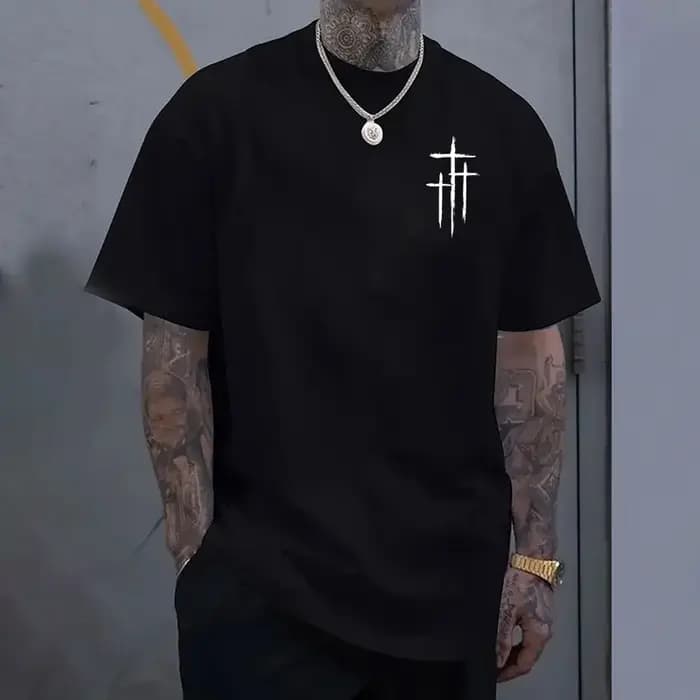 T-shirt imprimé croisé pour homme