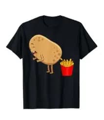 Design humoristique de t-shirt sur le thème des pommes de terre