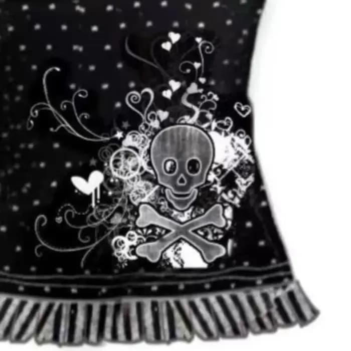 Sous-culture rétro Hottie T-shirts américain Harajuku crâne imprimé t-shirt Punk faux deux à pois