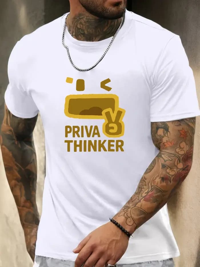 T-Shirt d'été imprimé PRIVA THINKER pour hommes