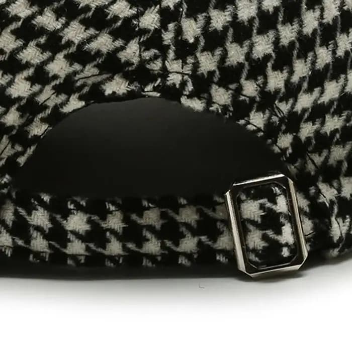 Boucle brodée kaki café Streetwear noir réglable Style coréen chapeau pied-de-poule casquette de Baseball