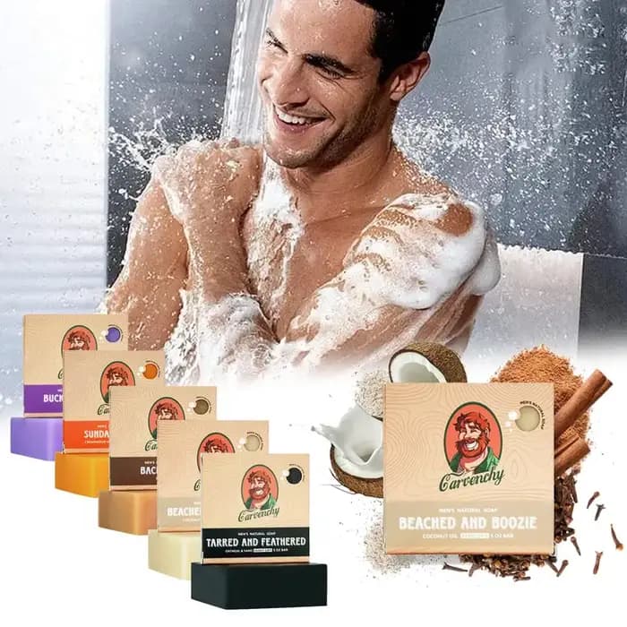 Savon Nettoyant Exfoliant Hydratant au Coco Backwood Beached Boozie aux Huiles Naturelles Parfum Rafraîchissant pour Hommes