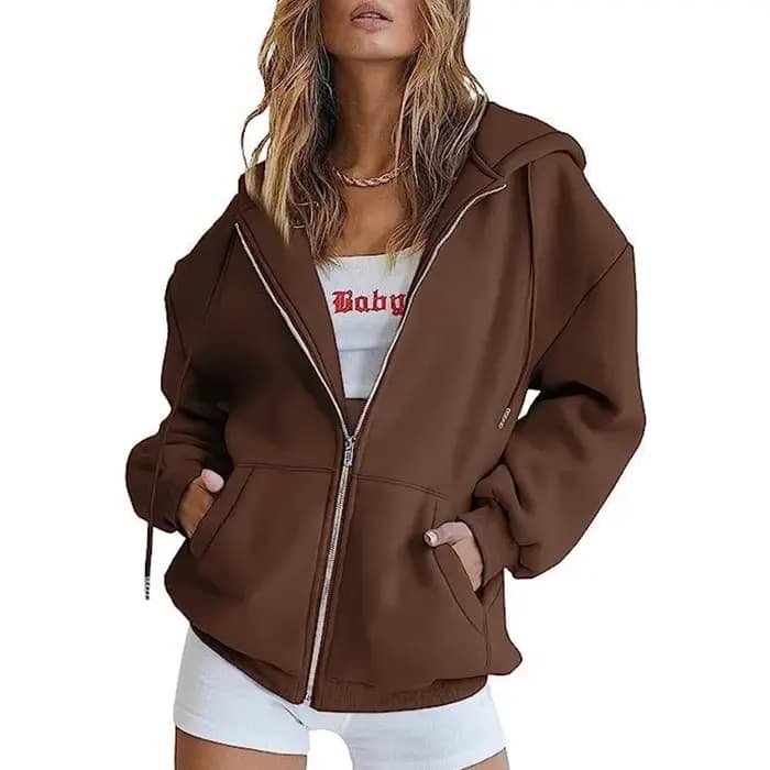 Sweat à capuche à fermeture éclair pour femmes