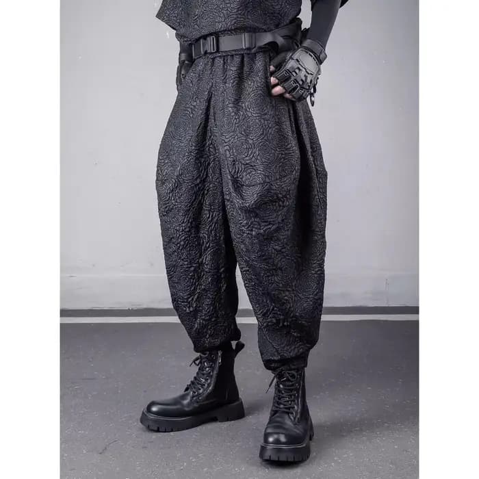 Pantalon Harem Jogger Noir 2026 pour Homme – Coupe Ample et Large – Style Streetwear Gothique Punk – Idéal Été