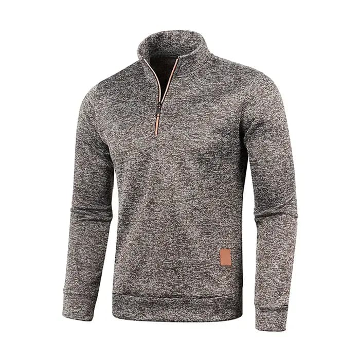 Pull à col roulé avec fermeture éclair pour homme, sweat-shirt d'extérieur, pull à demi-fermeture éc