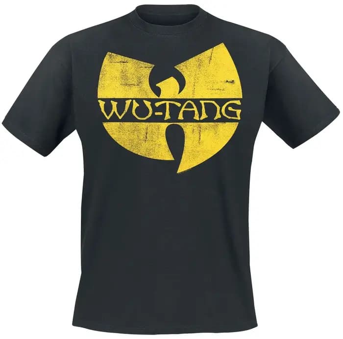 T-shirt imprimé avec logo W-Tang Clan, 100% coton, décontracté, neutre, style streetwear hip-hop
