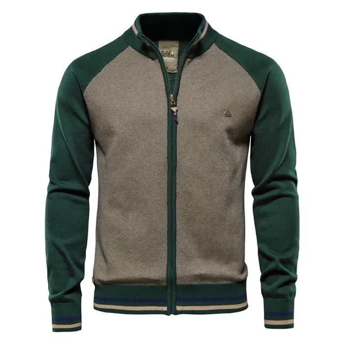 AIOPESON épissé Cardigan hommes Streetwear décontracté haute qualité coton pull