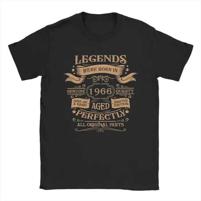 Hommes femmes né en 1966 vintage âge 60 ans drôle 60th anniversaire chemise 100% coton imprimé T-Shirt vêtements tenues