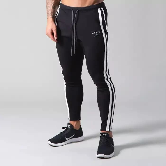 Hommes Joggers côté rayure pantalons de survêtement homme gymnastique entraînement Fitness coton pan