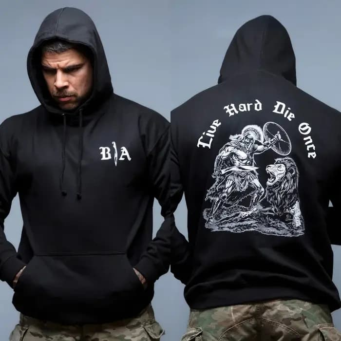 Sweat à capuche Die Once – Équipement tactique _ Brothers in Arms Graphic, en coton, style unisexe h