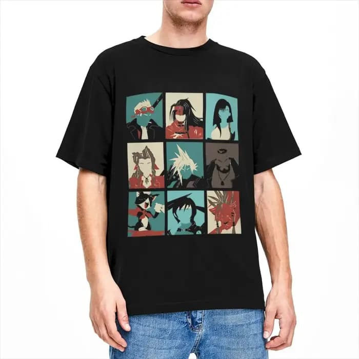 T-Shirt en Coton Rétro à Col Rond pour Homme