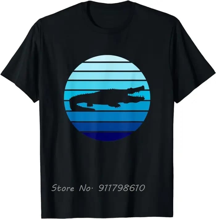 Nouveau T-shirt surdimensionné été Crocodile rétro décontracté coton