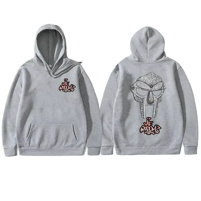 Rappeur Mf Doom visage Double face imprimé sweat à capuche homme surdimensionné pull hommes Hip Hop Rap Vintage sweats