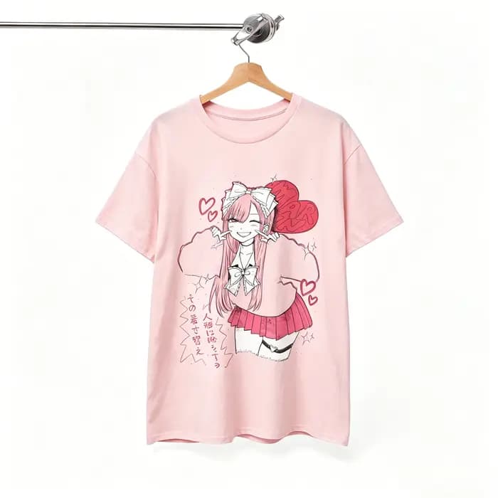 T-shirt unisexe en coton décontracté surdimensionné à col rond My Dress-Up Darling Marin Kitagawa Anime Kawaii Streetwear