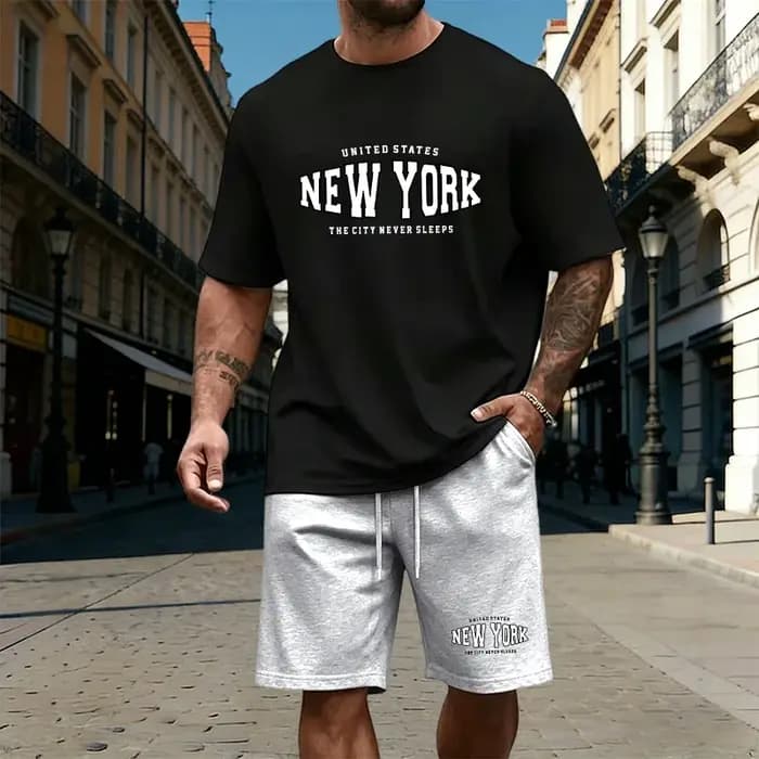 Ensemble de survêtement pour homme avec t-shirt imprimé