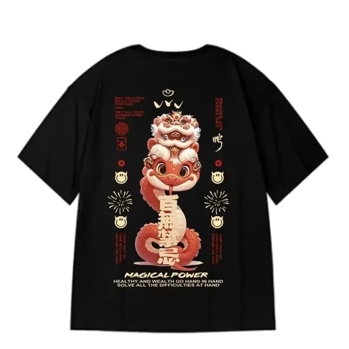 T-shirts imprimés serpent dessin animé Kawaii pour homme