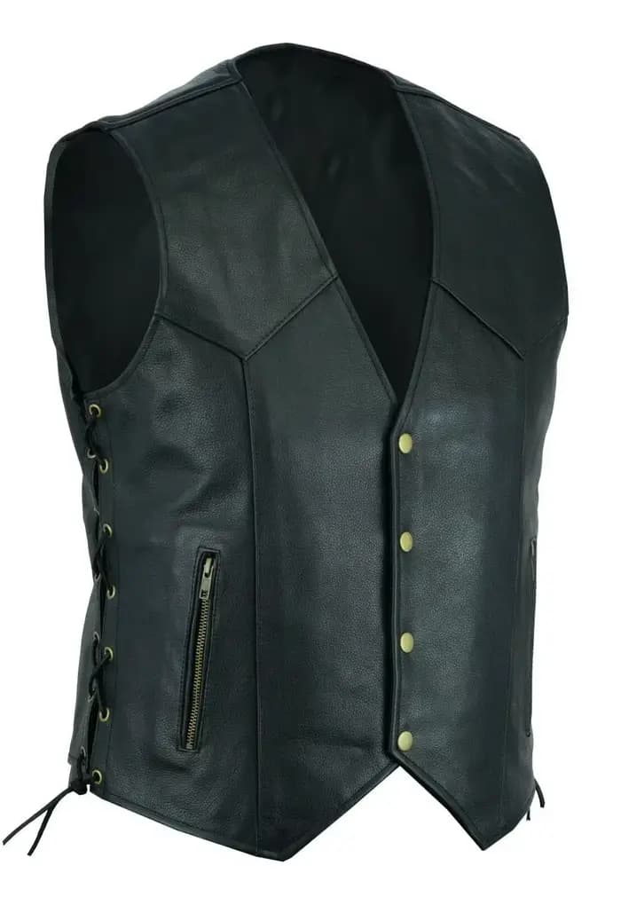 Gilet en cuir Punk mode manteau décontracté moto gilet hommes solide gilet flotte