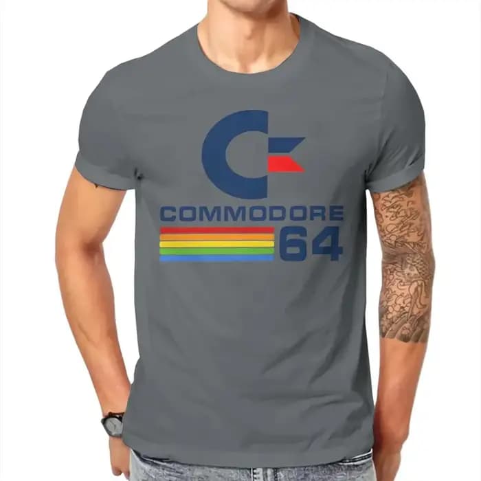 Commodore 64 T-shirt pour hommes, vêtements d'été T-shirt à col rond en polyester