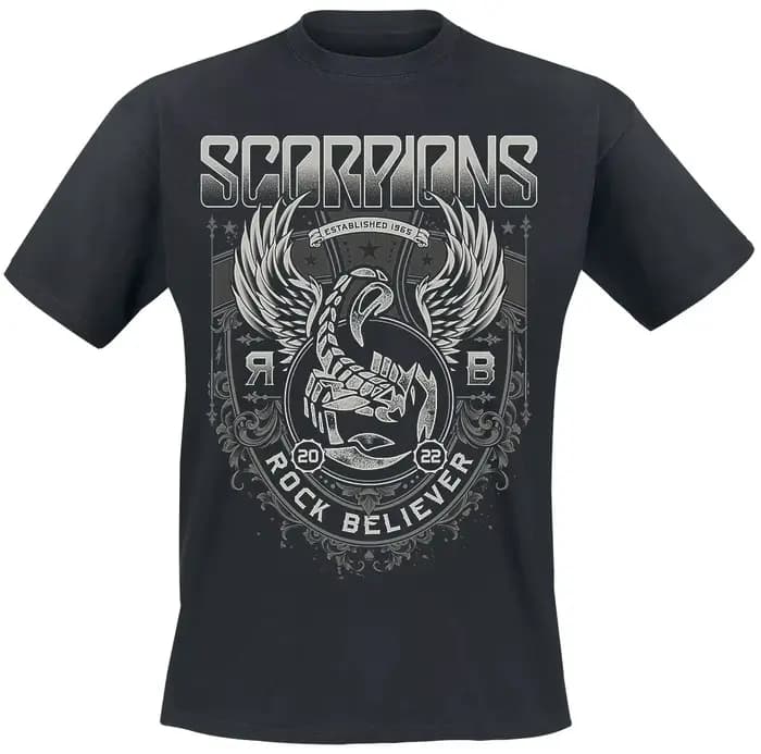 T-Shirt avec Logo triangulaire Scorpions Rock Band