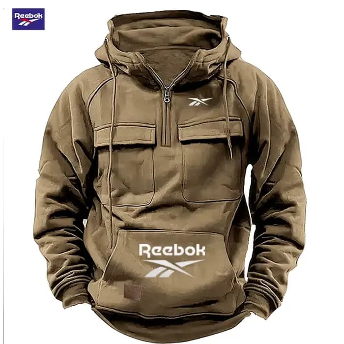 Sweat à capuche Reebok 2026 avec logo et multiples poches - Le choix idéal pour l'automne et l'hiver