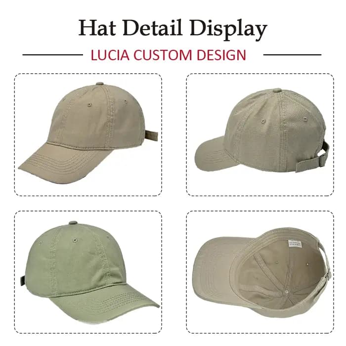Casquette de baseball rétro Lucia avec logo personnalisé