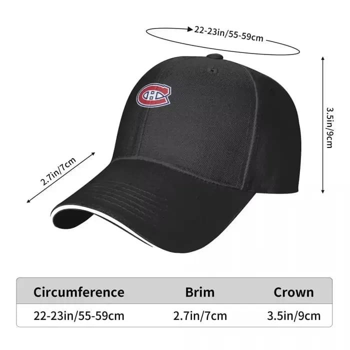 Casquette de Baseball avec logo des canadiens de Montréal