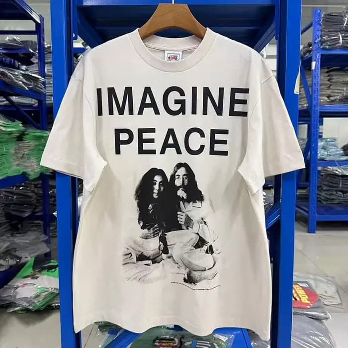 T-shirt décontracté d'été blanc ciment surdimensionné en coton pour hommes, femmes et unisexe, avec