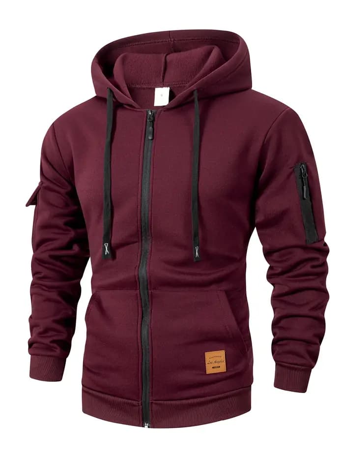 2025 nouveau automne hommes sweats à manches longues veste à capuche fermeture à glissière veste mâl