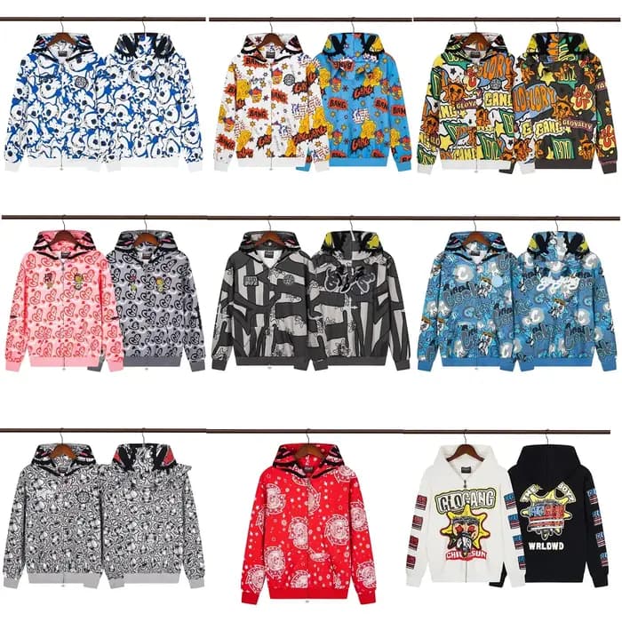 Glo Gang The Glory sweat à capuche zippé complet Camouflage Cardigan hommes femmes 1:1 meilleure qua