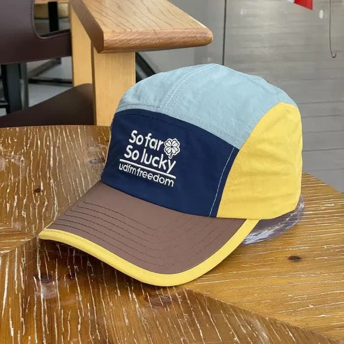 Casquette de baseball à cinq panneaux color-block pour hommes et femmes